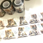 オリジナルホログラムPETシール猫