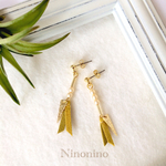 再販 マスタードイエロー♡タッセル風ピアス