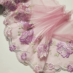 1m 花柄　刺繍チュールレース　ハンドメイド　はぎれ　生地　