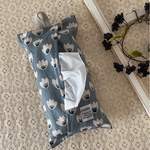 🌱エコ🌱箱なしティッシュケース　北欧チューリップ　くすみブルー