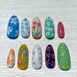 【20%OFF】ネイルチップ🌼レトロポップ×フラワー