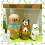 Ｋ様オーダー品＊仲良しワンコマトリョーシカ＊大好きおやつタイム