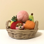 柴犬だるま フルーツに変身〜🍎（濃い赤柴）