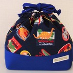 SALE!!ラスト1点★お弁当袋ランチバッグ★恐竜柄★ネイビー★入園入学