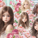 デザインペーパー FLOWER LITTLE GIRL