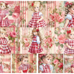 デザインペーパー LITTLE GIRL RED　コラージュシート