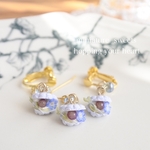 【アクセサリー片耳 耳飾り】 ꫛᥱꪝ 𓇬𓈒シェルマカロン𓇬𓈒ぶどう🍇