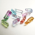 限定① 10個MIX 天然石 水晶 クリスタル 氷柱 グラデーション 染め バイカラー 単色 福袋 大量