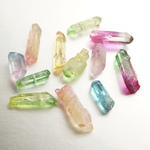 限定② 12個MIX 天然石 水晶 クリスタル 氷柱 グラデーション 染め バイカラー 単色 福袋 大量