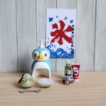 1/12サイズ　ペンギンかき氷器セット 水色