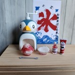 1/6サイズ　ペンギンかき氷器セット ブルー