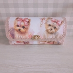 完成品＆レア♡ヨークシャーテリアの長財布（スモークピンク）