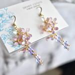 【再販】ライラックの耳飾り(ピアス,イヤリング)(ディップアート)