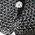 大人のレーシーストール・黒・花・15Ｊ