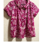 リバティ＊Yoshie＊の大人可愛いシャツブラウス(L)