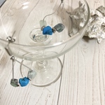 天然トルコ石＆サザレ石🔵ピアス