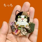 【dress up/猫/ちっち】刺繍ポニーフック
