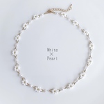 ｟再販×2｠  韓国ビーズ♡フラワーチョーカー＼White×Pearl／