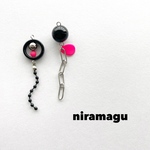 black×neon pink pierce