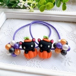 ★新作★販売9月半ば頃まで★  ハロウィン　子供　ヘアゴム　キッズ　ヘアゴム　ビーズ　キラキラ　女の子　かぼちゃ　カボチャ　キッズヘアゴム　子供ヘアゴム　ヘアアクセ　ヘアアクセサリー　髪ゴム　