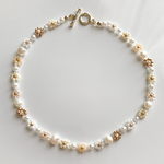 ビーズネックレス　淡水パールネックレス　フラワー　ビーズアクセサリー　🌼