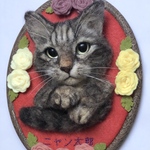muginyan77様専用(ニャン太郎ちゃん)  羊毛フェルトねこ肖像【オーダーメイド】