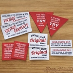 ロゴタグ10枚セット（ホワイト、赤系）　布タグ