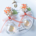 【早割300円off】金木犀×リボンのピアス／アクセサリー