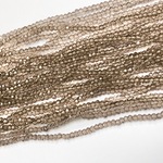 KB042  茶色  お得2連セット 2x3mm  ガラス ビーズ ボタンカット 1連約36cm  ハンドメイド 手作り 素材