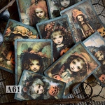 送料無料【A61コラージュ素材】ハロウィンシール　レトロ　デザインペーパー　日記　ジャンクジャーナル　バレット　