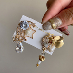 ムーン🌙スター淡水パールビジューデザインピアス&イヤリング