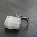 ピンクスピネル　6爪マーキスCZレーンリング　SILVER925　
