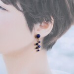 9月の誕生石＊夜空の欠片を散りばめたピアス＊ラピスラズリ＊イヤリングに変更可能＊
