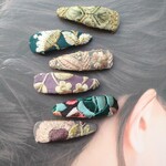 送料込 インド刺繍リボンのスリーピン（ぱっちんピン）6本セット