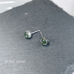 ガーデンクォーツ　天然石一粒ピアス/サージカルステンレス
