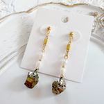 パイライト ＆ 淡水パールピアス♡