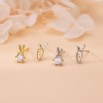 SV925  小ぶり　左右非対称　ウサギ　キャロット　ピアス　つけっぱなし　小さめ　ピアス　金属アレルギー対応　小さめ　セカンドピアス 重ねつけ　