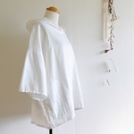【☆】40％off ハーフリネンパーカー半袖ブラウス/ホワイト