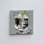 アクリル画『宝石クリームソーダ』10㎝×10㎝