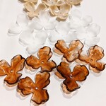 大ぶり 花びら パーツ 琥珀 6個 フラワー 花  