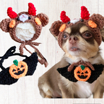 犬用＆猫用 デビルくまちゃん帽子  ハロウィン 仮装