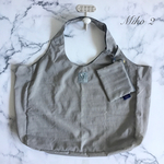 シンプルで合わせやすいエコバッグ【ナイロンワッシャー生地】　L　(グレー)