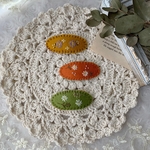 お花刺繍のフェルトパッチンピン　お花　刺繍　フェルト　パッチンピン　オータム　秋