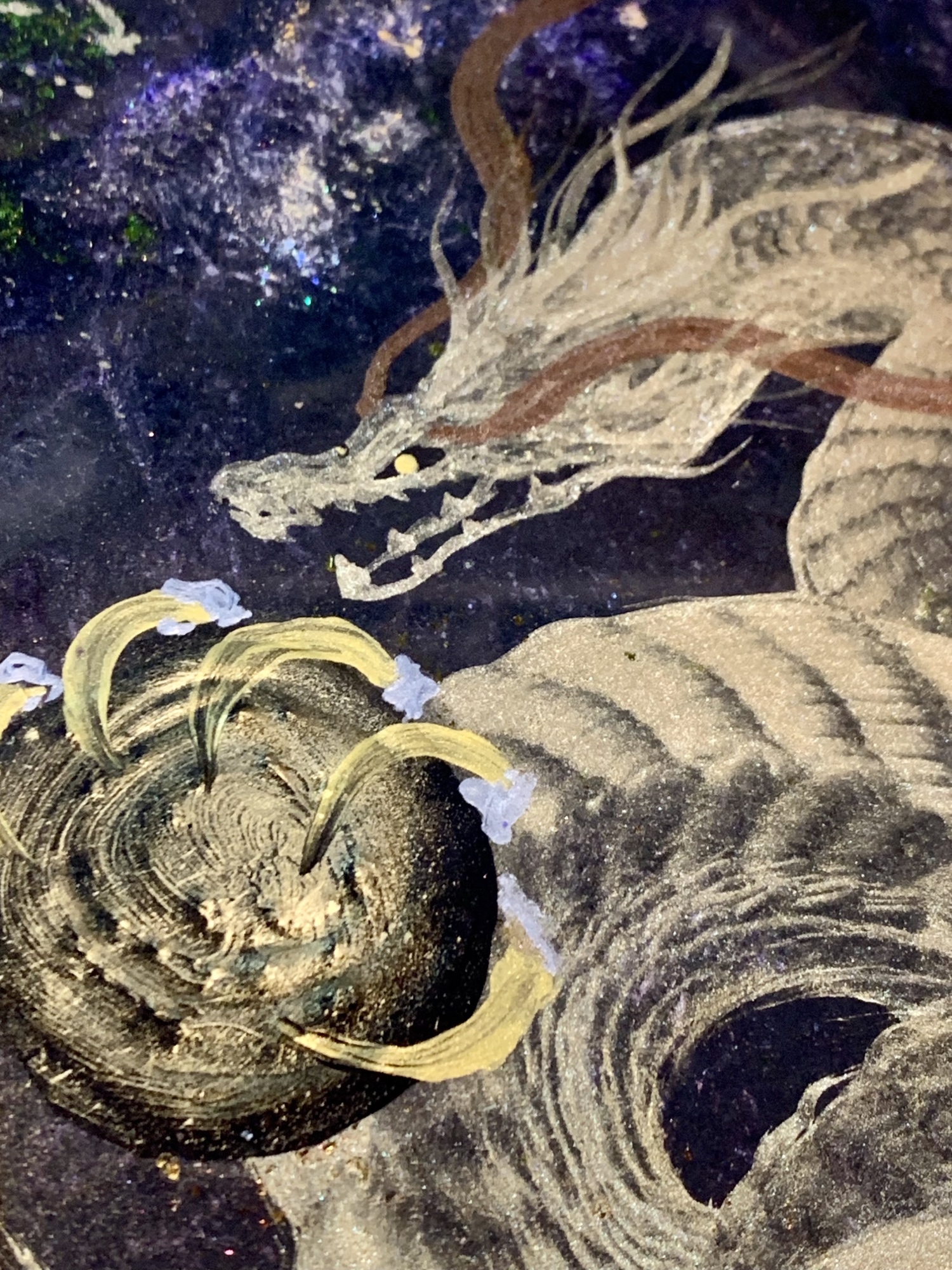 【金龍】　龍神エネルギーアート✨縁起物　一筆龍　絵画　置物　龍　隕石　開運 金龍】 龍神エネルギーアート✨縁起物 一筆龍 絵画 置物 龍 隕石