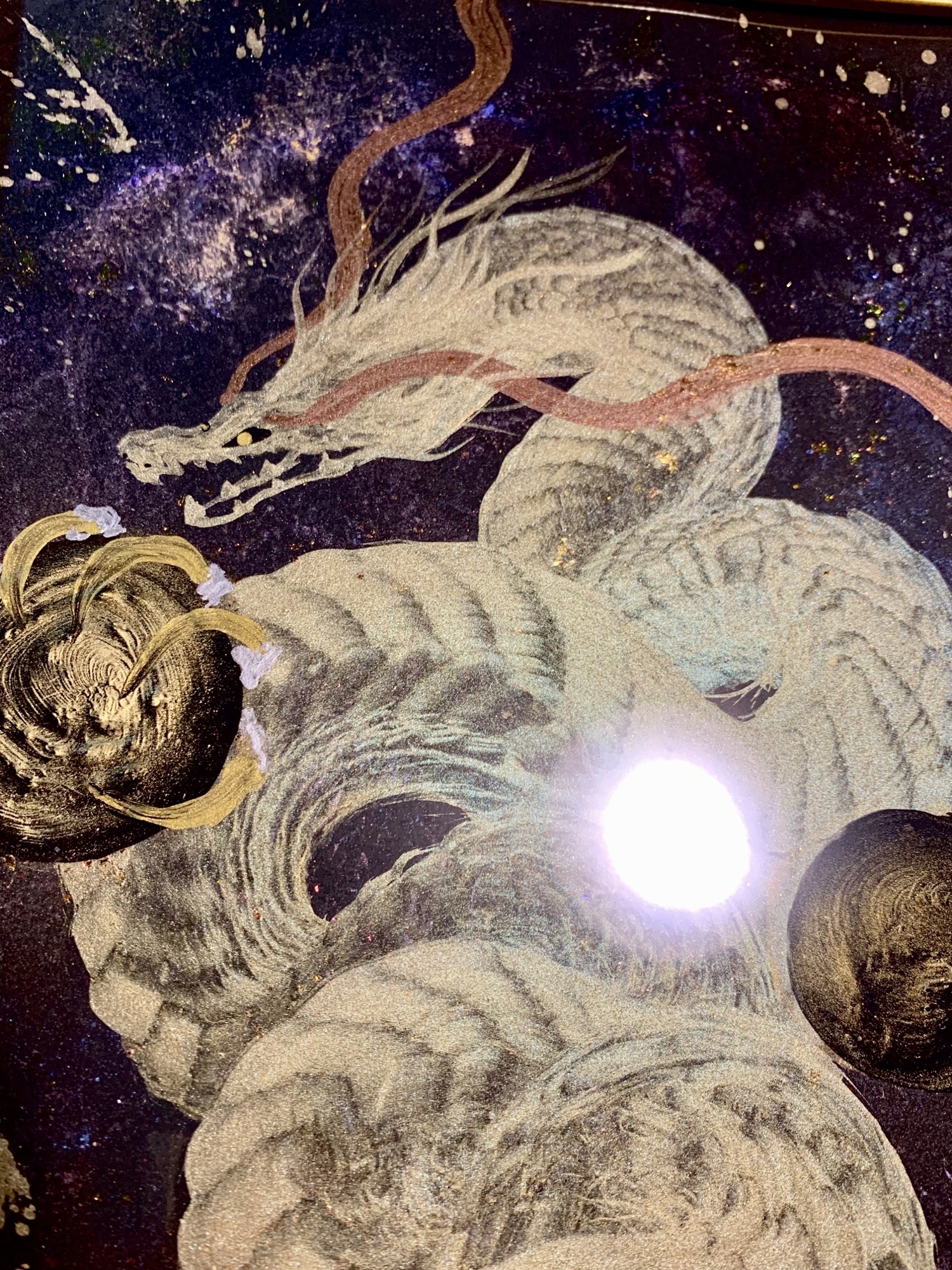 天空龍】 龍神エネルギーアート✨縁起物 一筆龍 絵画 置物 龍
