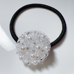 【ビーフ刺繍】ヘアゴム/パール/クリア/ハンドメイド