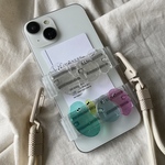 funny【スマホをはさむだけ】ショルダークリップ スマホグリップ スマホクリップ  はさめるカード付き