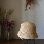 《BUCKET》大人の麦わら帽子 SS〜S ライトベージュ バケットハット