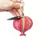 【受注製作（納期約1週間）】ざくろのヌメ革ミニポーチ「granada-Ⅱ」
