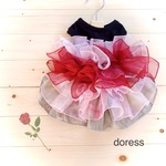 犬服【再販】 豪華なハロウィン🌹チュール_パーティドレス 犬ワンピース